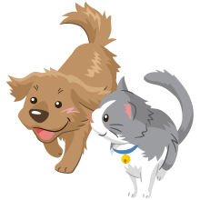 犬と猫のイラスト